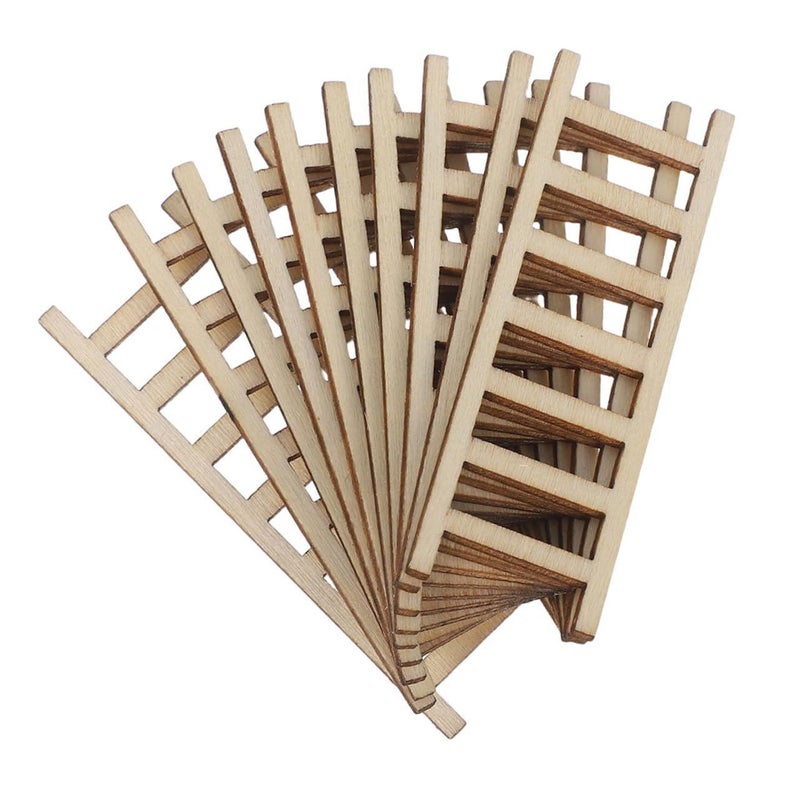 100pcs Mini Wooden Ladder Dollhouse Accessory For Fairy Garden DIY Craft - Image 2