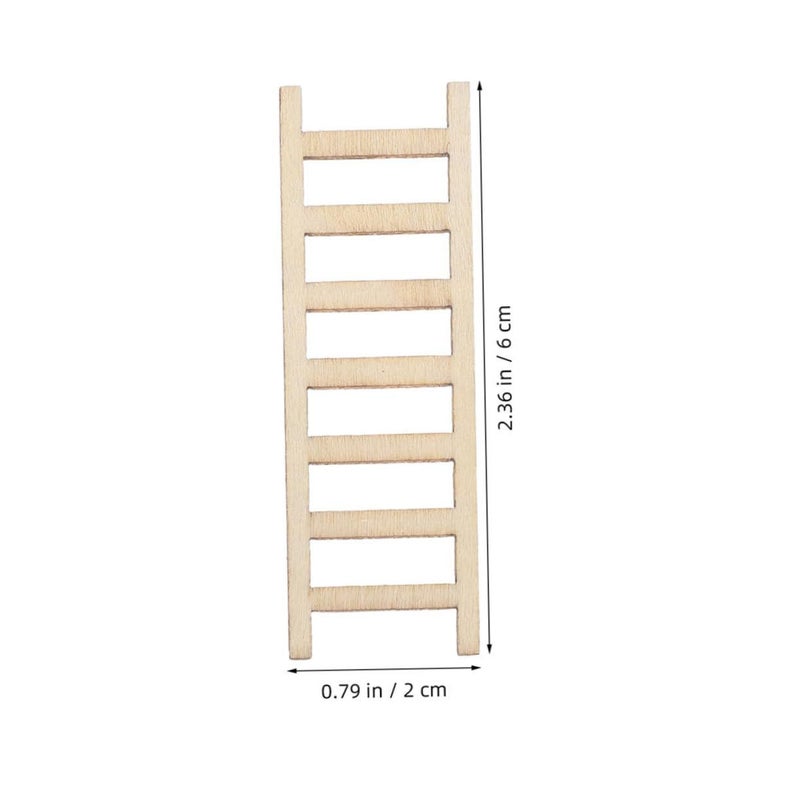 100pcs Mini Wooden Ladder Dollhouse Accessory For Fairy Garden DIY Craft - Image 3