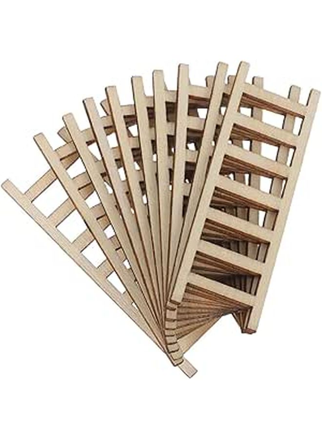 100pcs Mini Wooden Ladder Dollhouse Accessory For Fairy Garden DIY Craft - Image 1