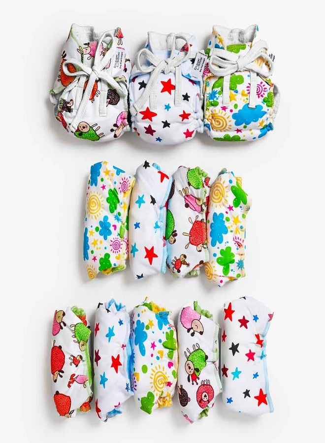 SuperBottoms DryFeel Baby Langot 0-6 months l Organic Cotton Modern Baby Nappy l Mess-free Langot with Gentle Elastics l Super DryFeel Top Layer l Diaper-free Time Essential | 12 Pack - Image 2