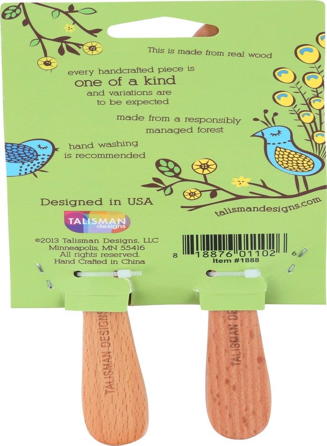 Talisman Designs Laser Etched Beechwood Jam & Spoon Woodland Design | Jam Spreader Set |, Cute & Functional Kitchen Tool |, Decorative Wooden Utensils - Image 2