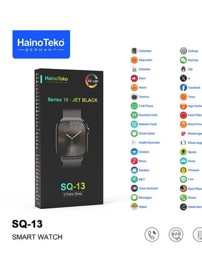 Haino Teko Haino Teko SQ13 Smart Watch With 3 Pairs Strap Black  - Image 4