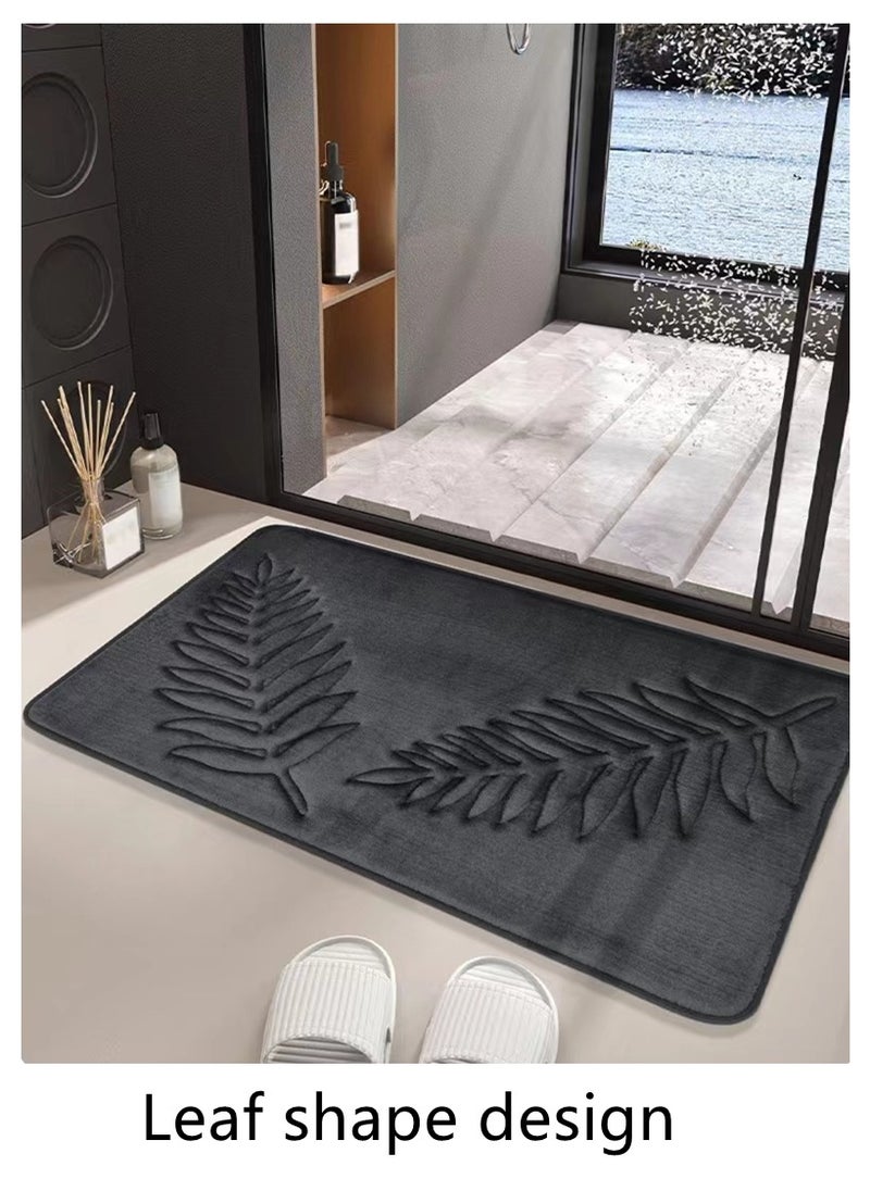 Kutis 3-Pieces European Simple Style Toilet Floor Mat Suit Bathroom Carpet Set Polyester Fiber Black  - Image 2