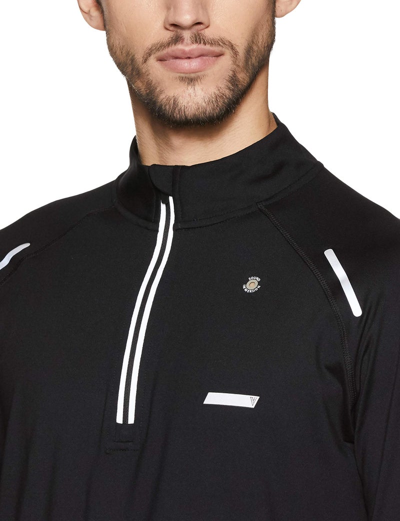 Van Heusen Athleisure Men's Quick Dry Gym Jacket (81001_Black_Large) - Image 3