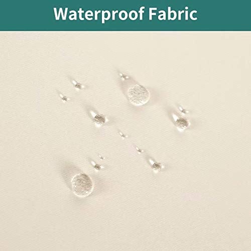 LORDTEX Waterproof Indoor/Outdoor Curtains for Patio - Thermal Insulated, Sun Blocking Detachable Sticky Tab Top Blackout Curtains for Bedroom, Porch, Pergola, 52 x 84 inch, 2 Panels, Vanilla - Image 3
