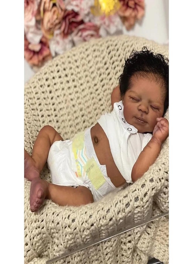 Zero Pam Realistic Reborn Baby Dolls Silicone Full Body Black Boy, 18 Inch Reborn Dolls Hand Rooted Hair, Anatomically Correct American Boy Doll, Silicone Baby Doll Black Babies with Accessories - Image 1
