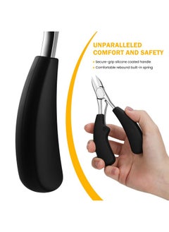 BEZOX Straight Toenail Clippers For Ingrown Toenail Prevention, Podiatrist Ingrown Nail Clippers For Thick Toenails, Ergonomic Finger Nail Clippers For Adults, Seniors, Men And Women 