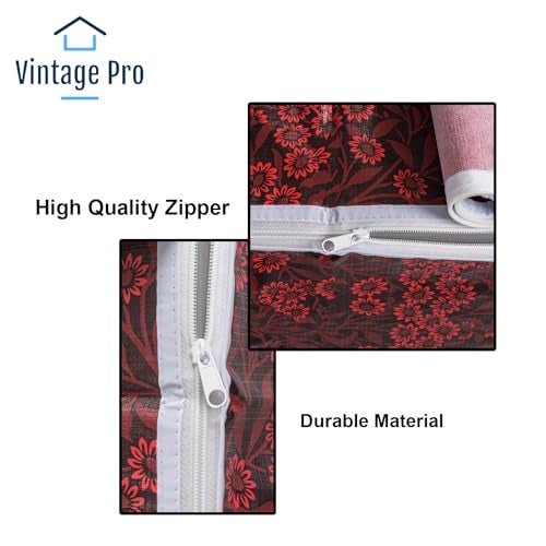 Vintage Pro Front Load Washing Machine Cover Suitable for IFB 7 Kg, 7.5 Kg, 8 Kg, 8.5 Kg (63cmsX63cmsX81cms, Red Flower) - Image 3