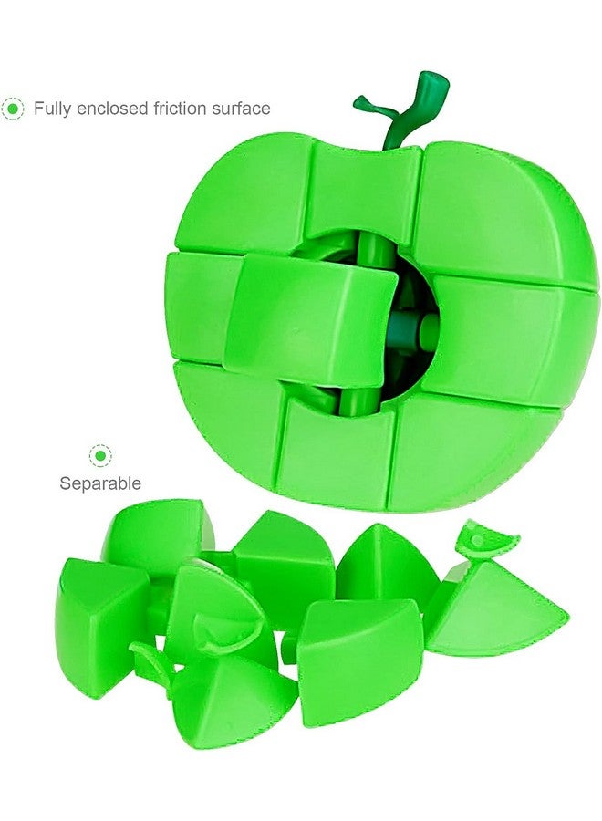 Kiditos YJ Apple Fruit Shaped Cube 3x3 Puzzle Realistic Fruit Magic Speed Cube Puzzle, Green - Image 3