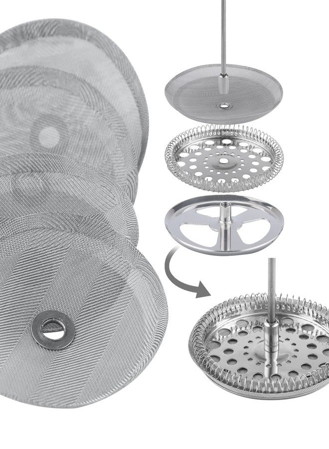 Sivaphe 12 oz French Press Replacement Filter, 1-2 Cup Coffee Maker Stainless Steel Filter, 6 Pieces Mesh Screen for 350ml Small French Coffee Press - Image 5