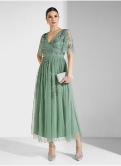 Maya Embellished Tulle Midaxi Dress With Trims  - Image 1