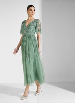Maya Embellished Tulle Midaxi Dress With Trims  - Image 4