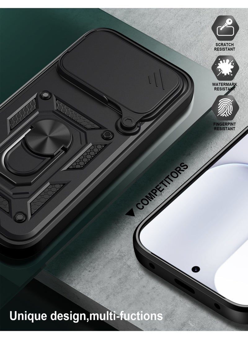 CoomBe Case for Honor 600 Pro /Honor 600 5G, Heavy Duty Shockproof Protection Case with Finger Ring Phone Holder and Camera Lens Protector Slide Window, Phone Protect Case Cover for Honor 600 pro 5G/Honor 600 5G - Image 4