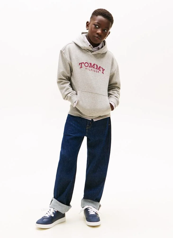 Tommy Hilfiger Mid Grey Heather Kids Monotype Hoodie for Men | Best Price UAE
