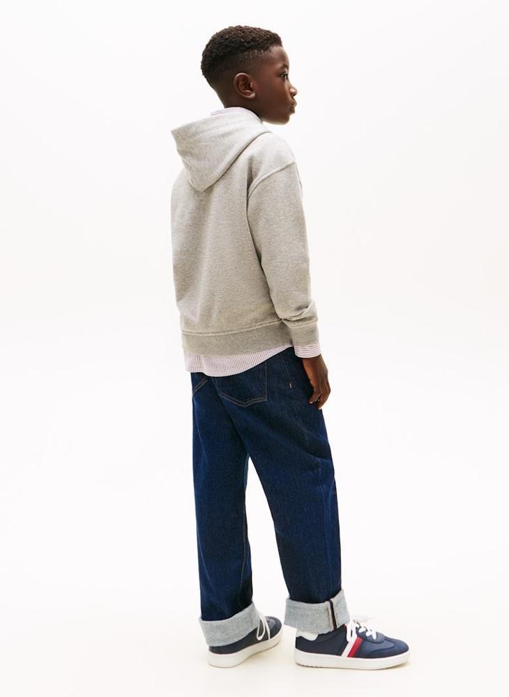 تومي هيلفيغر هودي أطفال مزين باسم الماركة - Image 2