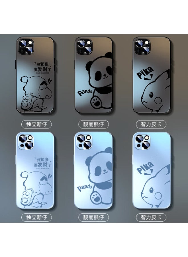 Xp Apple 14 Phone Case Full Cover Lens Iphone 14 Protective Case Ultra-thin Heat Dissipation Frosted Cartoon Male And Female Models Anti-fall Business High-end Sense - Graphite Gray Lovely Bear - Image 4