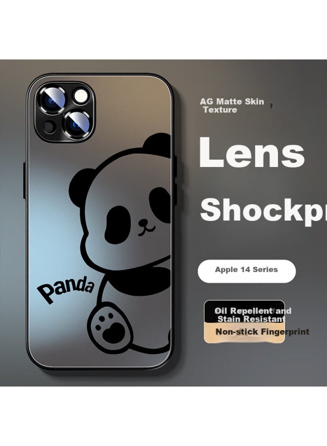 Xp Apple 14 Phone Case Full Cover Lens Iphone 14 Protective Case Ultra-thin Heat Dissipation Frosted Cartoon Male And Female Models Anti-fall Business High-end Sense - Graphite Gray Lovely Bear - Image 1
