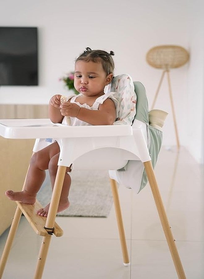 Nibble and Rest Highchair Handy Pocket Pouch, Compatible with IKEA Antilop Highchair,High Chair Accessories, Wipeable and Waterproof Material, One Large Pouch with an Internal Zip Pocket-(Light Grey) - Image 3