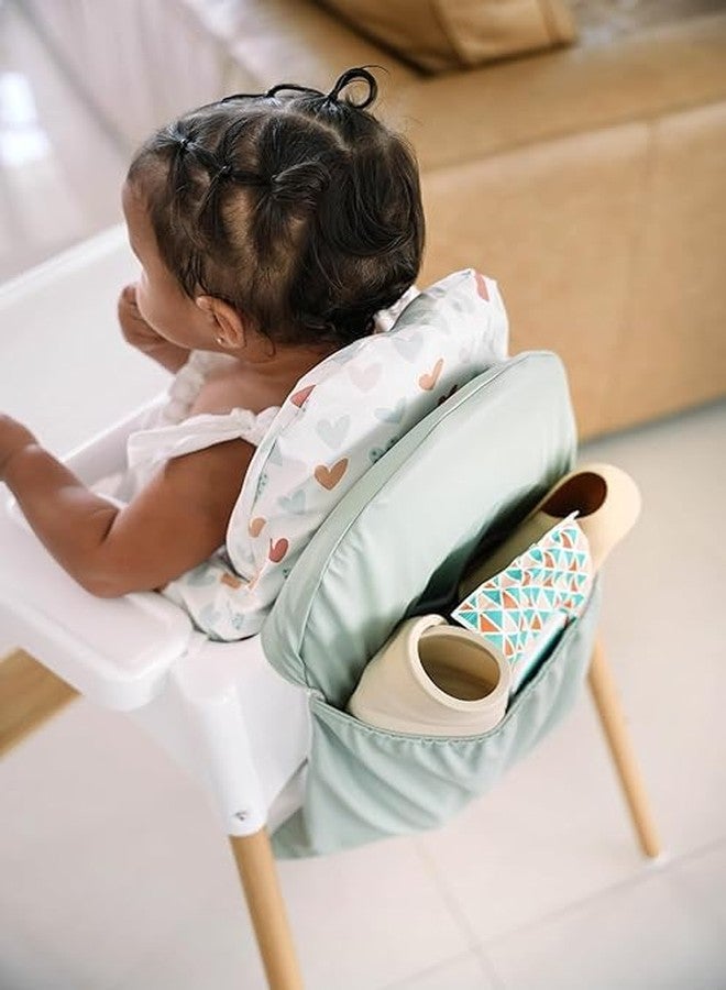 Nibble and Rest Highchair Handy Pocket Pouch, Compatible with IKEA Antilop Highchair,High Chair Accessories, Wipeable and Waterproof Material, One Large Pouch with an Internal Zip Pocket-(Light Grey) - Image 4
