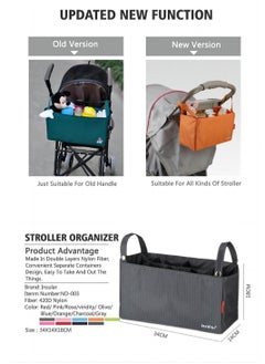 insular Portable Stroller Organizer Universal Diaper Organizer Bag for Mother and Baby Travel Soft Waterproof Stroller Bag  - Image 3