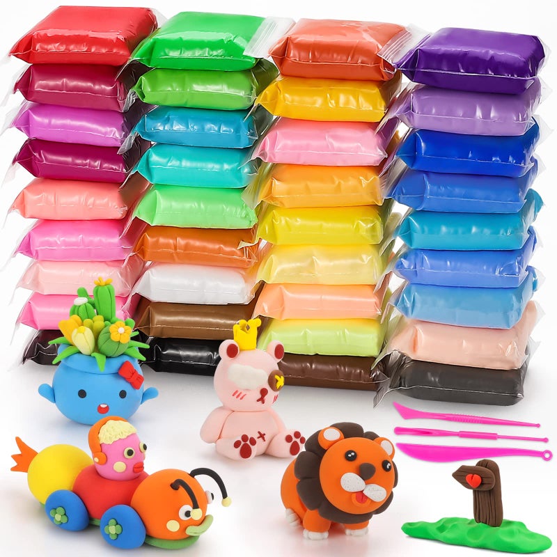 CiaraQ Modeling Clay Kit  36 Colors Air Dry Ultra Light Clay Safe  NonToxic Great Gift for Kids