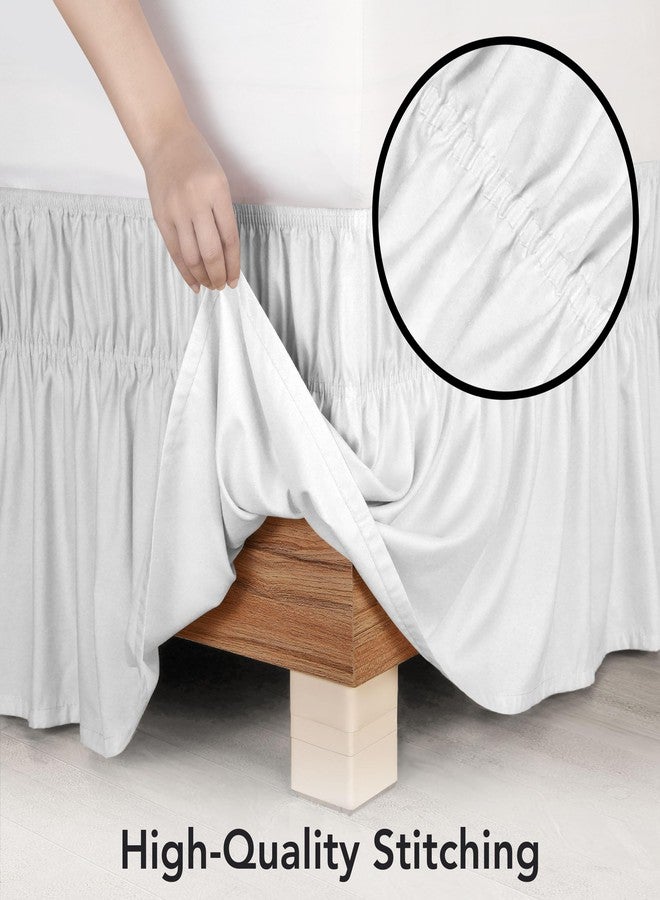 Utopia Bedding Full Elastic Bed Ruffle - Easy Wrap Around Ruffle - Microfiber Bed Skirt with Adjustable Elastic Belt 16 Inch Tailored Drop - Hotel Quality Bedskirt, Fade Resistant (Full, White) - Image 5