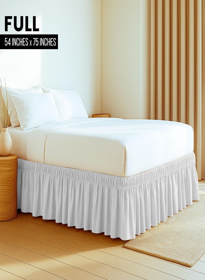 Utopia Bedding Full Elastic Bed Ruffle - Easy Wrap Around Ruffle - Microfiber Bed Skirt with Adjustable Elastic Belt 16 Inch Tailored Drop - Hotel Quality Bedskirt, Fade Resistant (Full, White) - Image 2