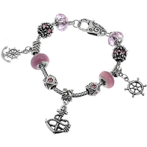 RUBYCA Handmade Inspired Snake Chain Charm Bracelet Tibetan Silver Tone Best Friends Love Jewelry - Image 1