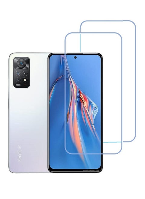 2 Pieces Tempered Glass Screen Protector Clear Designed For Xiaomi Redmi Note 11E Pro Full Screen Coverage And Bubble Free