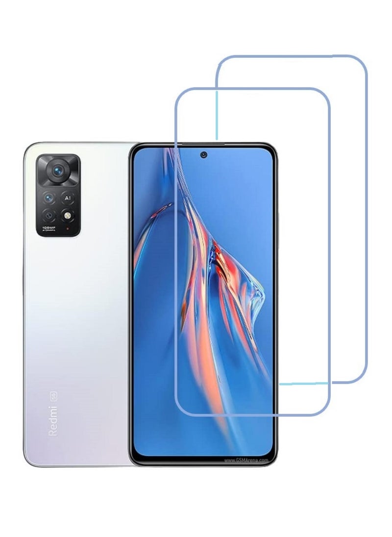 2 Pieces Tempered Glass Screen Protector Clear Designed For Xiaomi Redmi Note 11E Pro Full Screen Coverage And Bubble Free