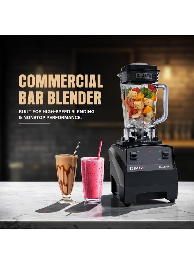 سوجاتا Sujata BLENDMATIC 1000W Commercial Juicer Mixer Grinder | 1750 ml BPA Free Unbreakable Jar | Overload Protection | Commercial Heavy Duty Blender, Powerfull & High Speed Motor | Black - Image 2