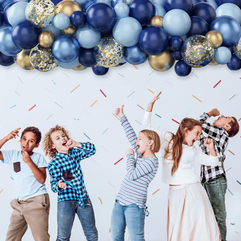 Togvu Navy Blue Gold Balloon, 60 Packs 12 Inch Metallic Blue and Macaron Blue Balloons with Metallic Gold Confetti Balloons for Birthday Party Decorations, Wedding, Bridal Shower, Baby Shower, Graduate - Image 3