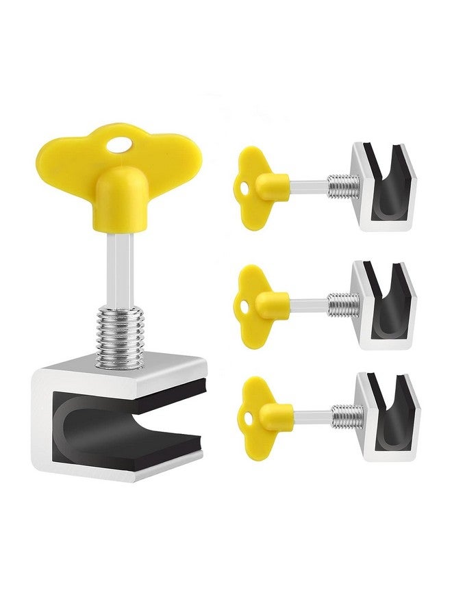 BIGXEN Sliding Window Locks Adjustable Security Window Lock Window Stoppers Aluminum with Key Childproof Safety Window Lock Clamps for Vertical Horizontal Slide Door Windows(4 Sets) - Image 1