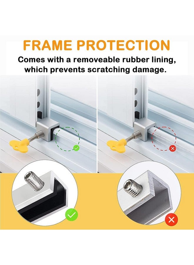 BIGXEN Sliding Window Locks Adjustable Security Window Lock Window Stoppers Aluminum with Key Childproof Safety Window Lock Clamps for Vertical Horizontal Slide Door Windows(4 Sets) - Image 4