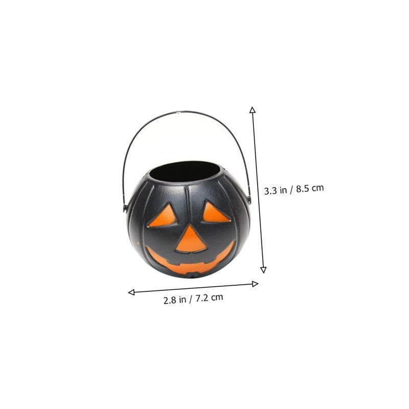 Halloween Pumpkin Buckets Candy Holder Pots Orange Trick Or Treat Party Props - Image 5