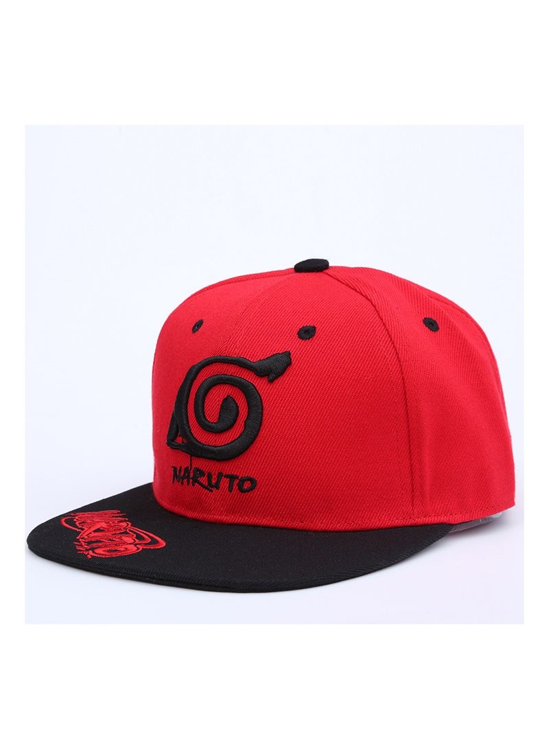 Naruto Ninja Fashion Flat Cap Red - Image 1