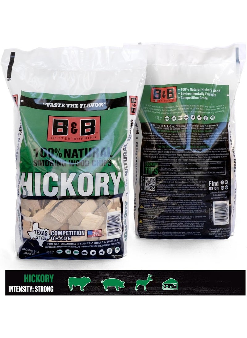 Smoky Crafts BBQ Wood Chips for Smoker Variety Pack (6 Flavors) Apple, Mesquite, Hickory, Cherry, Pecan, Post Oak Wood Chips for Smoking, Grilling & Camping, 180 Cu. in Per Bag - Made in USA  - Image 4