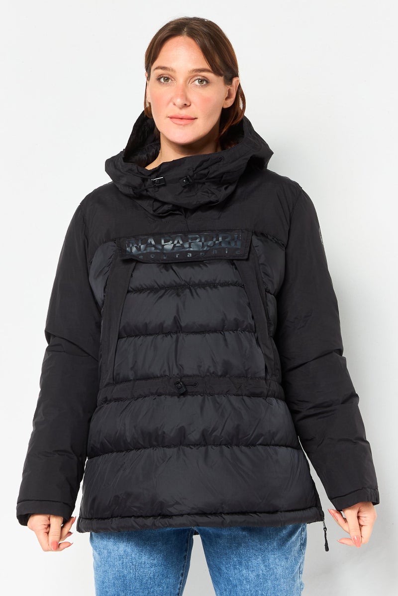 Napapijri Women Brand Logo Puffer Jacket, Black - Image 1