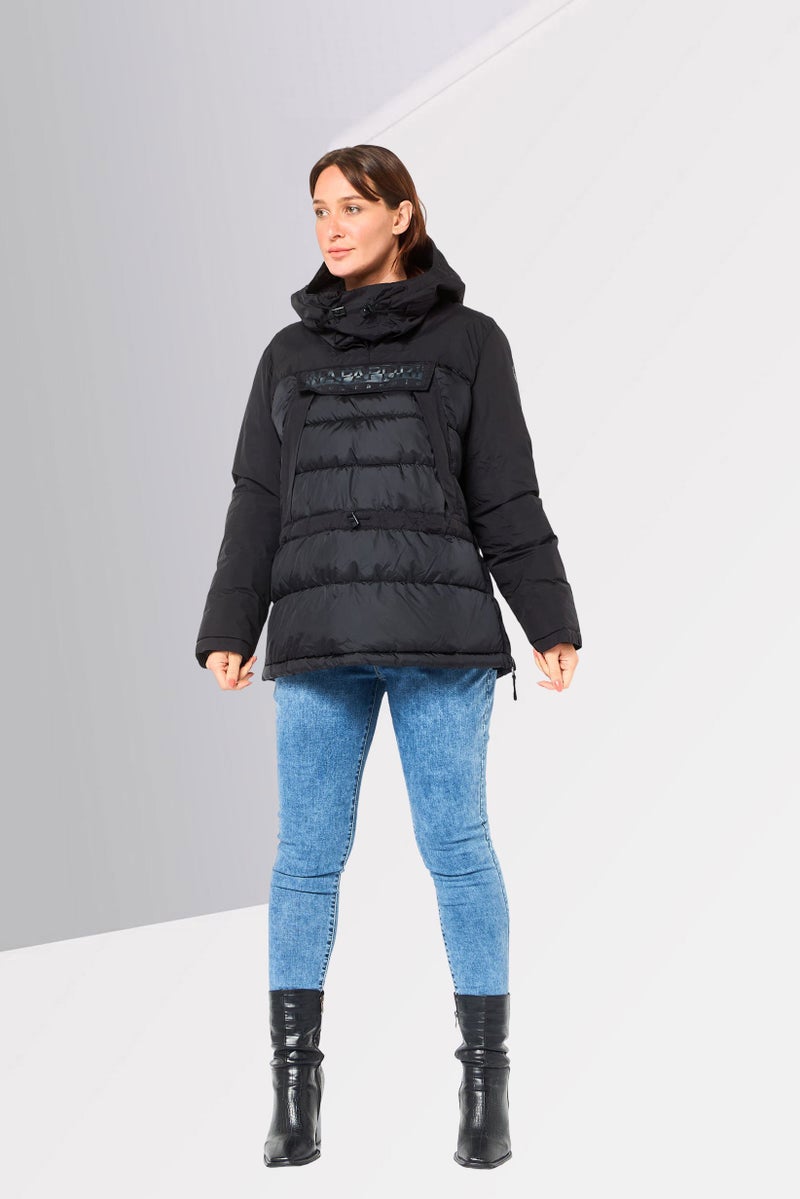 Napapijri Women Brand Logo Puffer Jacket, Black - Image 2