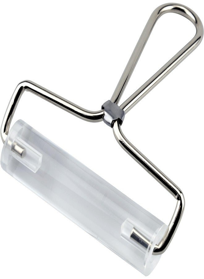 IFAMIO Acrylic Clay Roller Transparent Clay Stamping Roller 4 Inches Clay Rolling Pin Durable Polymer Clay Stamping Tool Roller Brayer for Anti Skid Tape Construction - Image 1