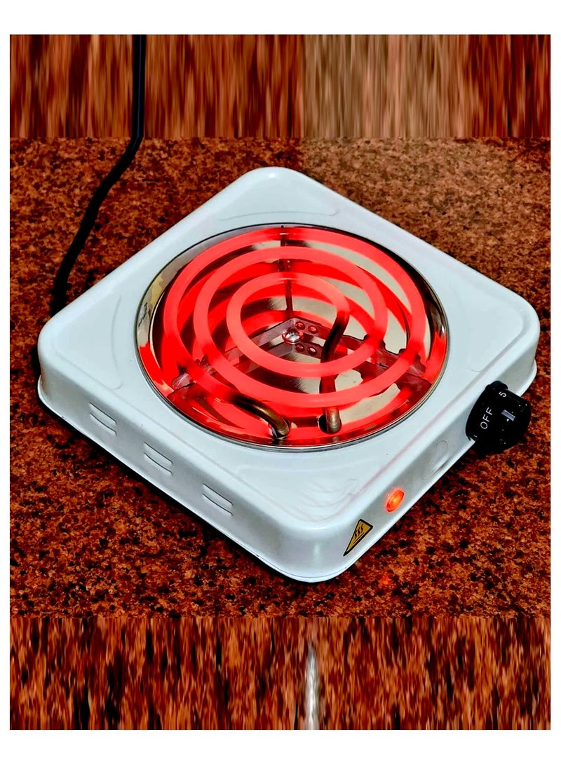 Mini Electric Stove, Single Stainless Steel Burner with Overheat Protection, Lightweight 1200W - Image 1