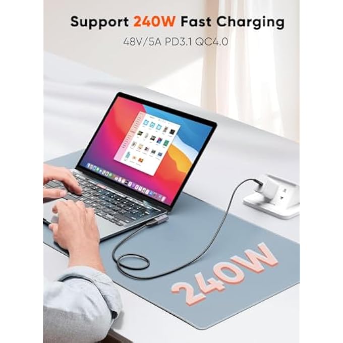 rayihni RIGHT ANGLE USB C ADAPTER, USB C MALE TO FEMALE 90 DEGREE ADAPTER 40GBPS, COMPATIBLE WITH THUNDERBOLT 4, USB 4, NOTEBOOK, PC, TABLET, PHONE AND MORE, RIGHT ANGLE - Image 3