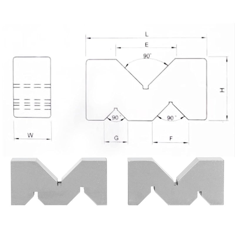 رفوف كتلة V من الصلب الكربوني مجموعة من 2 أدوات فحص وتحديد الأعمدة الصناعية - Image 5
