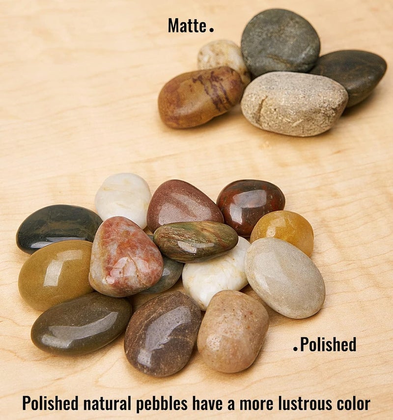 NUPICK 10 Pound River Rocks, 0.8-1.3 Inches Polished Pebbles for Plants, Fish Tank, Clear Vase and More, Natural Mixed Color Stones - Image 3