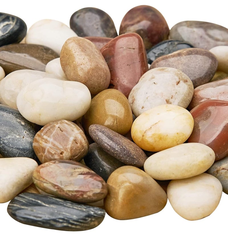 NUPICK 10 Pound River Rocks, 0.8-1.3 Inches Polished Pebbles for Plants, Fish Tank, Clear Vase and More, Natural Mixed Color Stones - Image 5