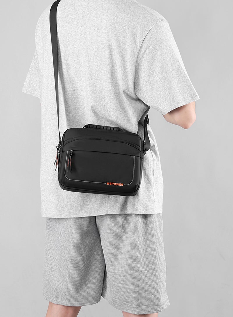 Qiccijoo Qiccijoo Small Messenger Bag Crossbody Bags for Men and Women Shoulder Bag Sling Bag Travel Bag for Work Business Satchel Bags Small Carry Bags Purse(Black) - Image 4