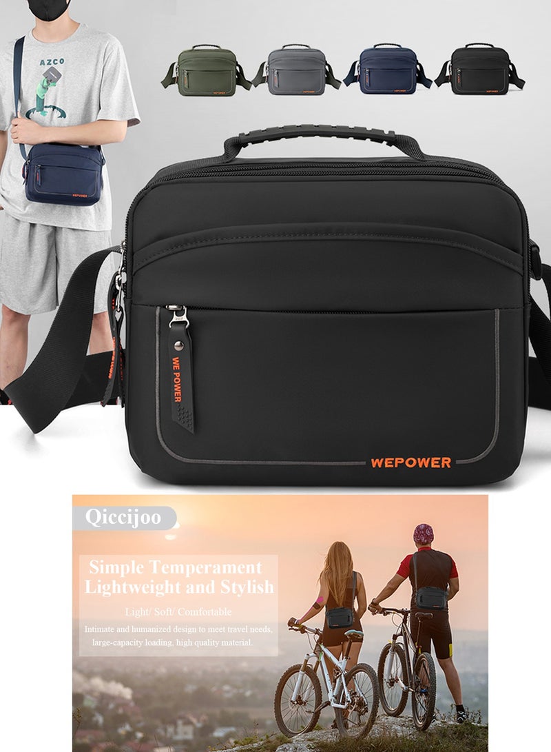 Qiccijoo Qiccijoo Small Messenger Bag Crossbody Bags for Men and Women Shoulder Bag Sling Bag Travel Bag for Work Business Satchel Bags Small Carry Bags Purse(Black) - Image 3