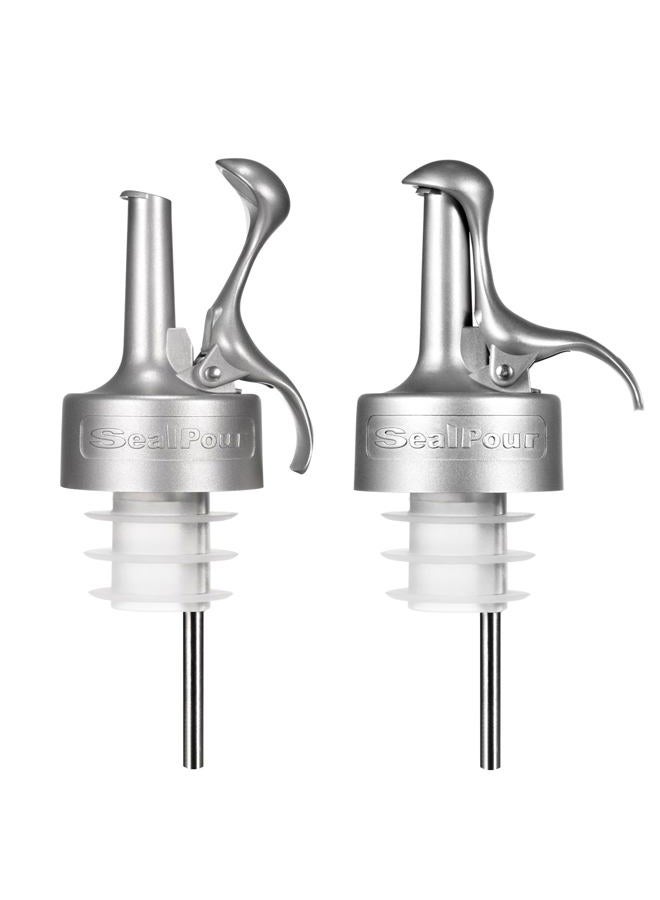SealPour 2 Pcs Liquor Pour Spouts, Bottle Wine Pourers, Wine Dispenser Pourers, Suitable for Liquid, Beverage, Vinegar, Wine for Home Kitchen and Bar Accessories - Image 1