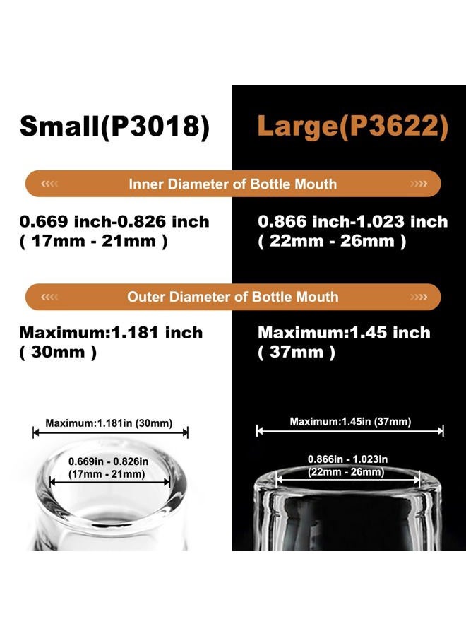SealPour 2 Pcs Liquor Pour Spouts, Bottle Wine Pourers, Wine Dispenser Pourers, Suitable for Liquid, Beverage, Vinegar, Wine for Home Kitchen and Bar Accessories - Image 4