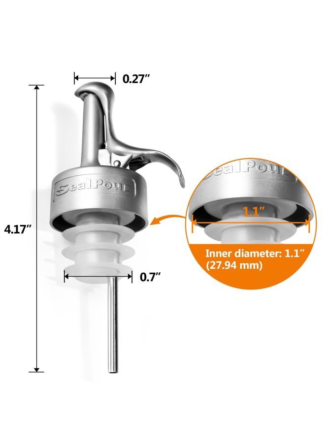 SealPour 2 Pcs Liquor Pour Spouts, Bottle Wine Pourers, Wine Dispenser Pourers, Suitable for Liquid, Beverage, Vinegar, Wine for Home Kitchen and Bar Accessories - Image 2
